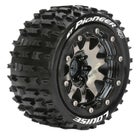 Louise RC ST-Pioneer 3.2" Truggy Tires - Black-Chrome Beadlock - 1/2 Offset - Soft - (2)