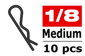 Team Corally Body Clips 45 deg Bent Medium Black (10)