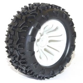 FTX Carnage PreGlued Tires With White Wheel (2)