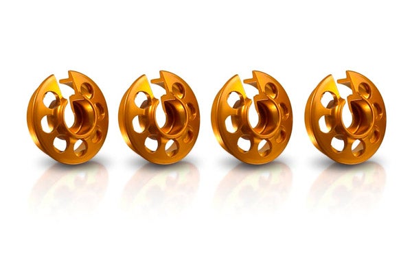 Xray Aluminum Shock Spring Retaining Collar Set (Orange) (4)